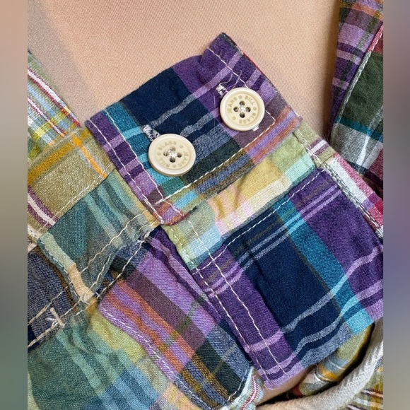 Bill Blass Jeans vintage madras plaid patchwork blazer L - Picture 6 of 8